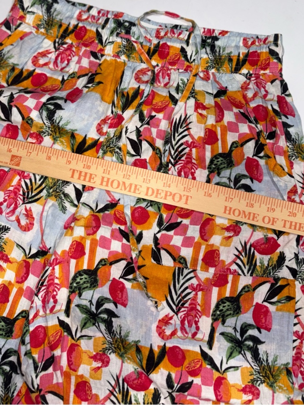 C&C California 100% linen wide-leg tropical linen pants medium - Picture 9 of 12